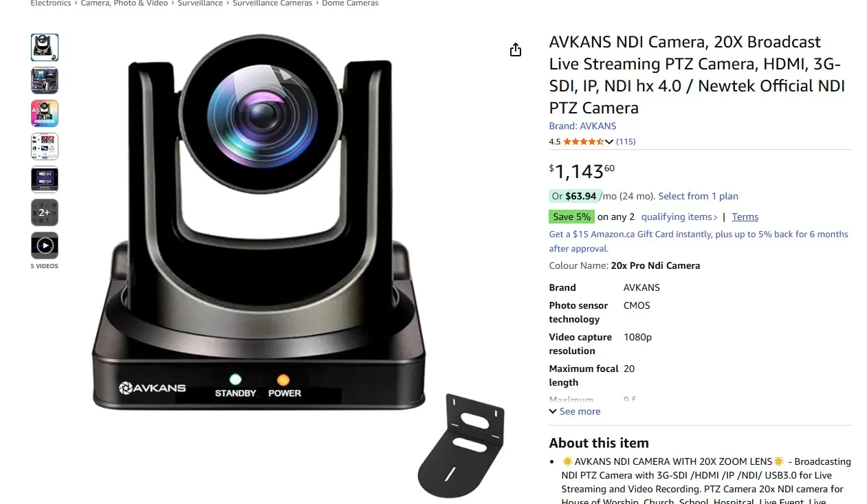 Brand New Avkans NDI Streaming Camera For Sale image indicator(10)