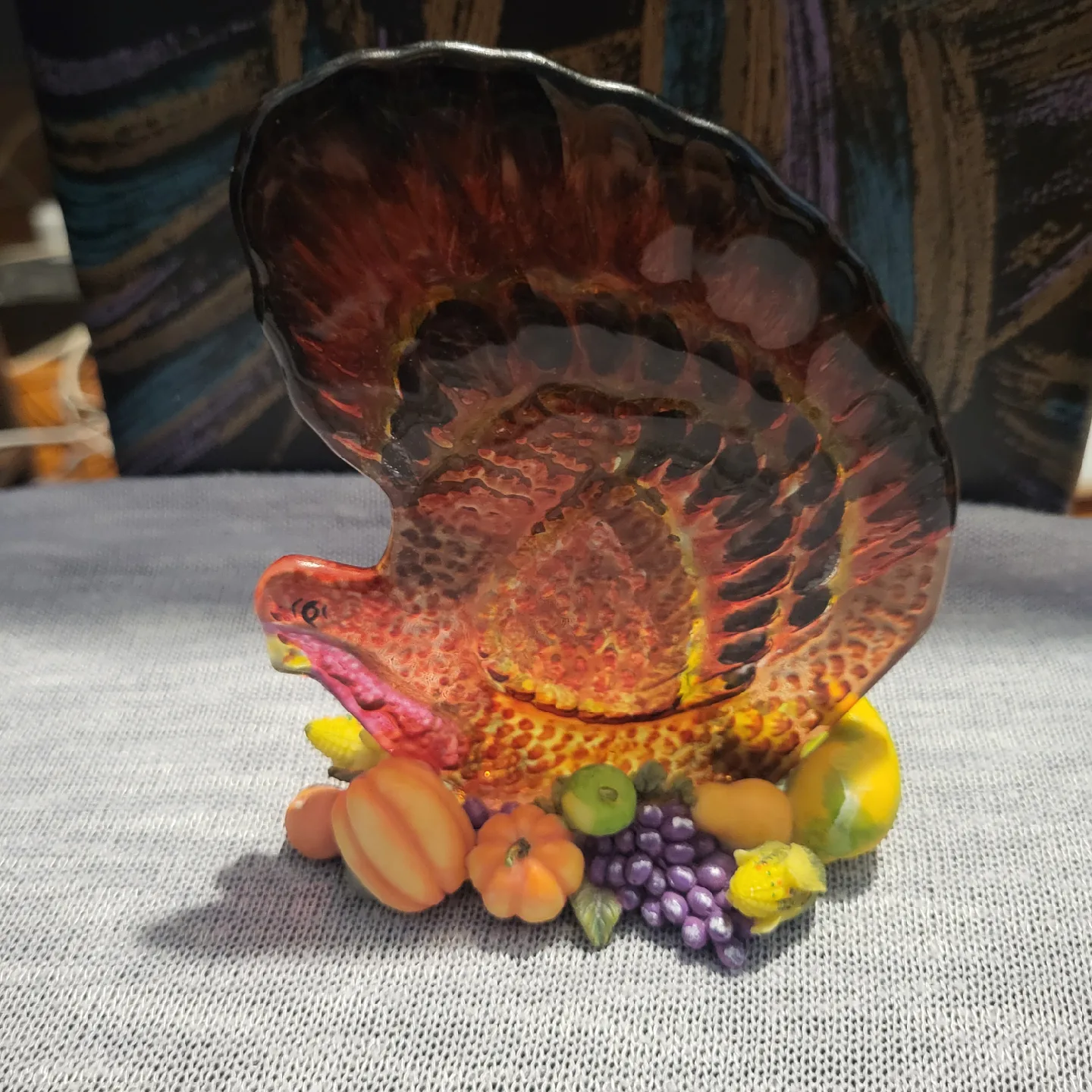 Turkey Figurine with Fruit Decor, tea candle thumbnail