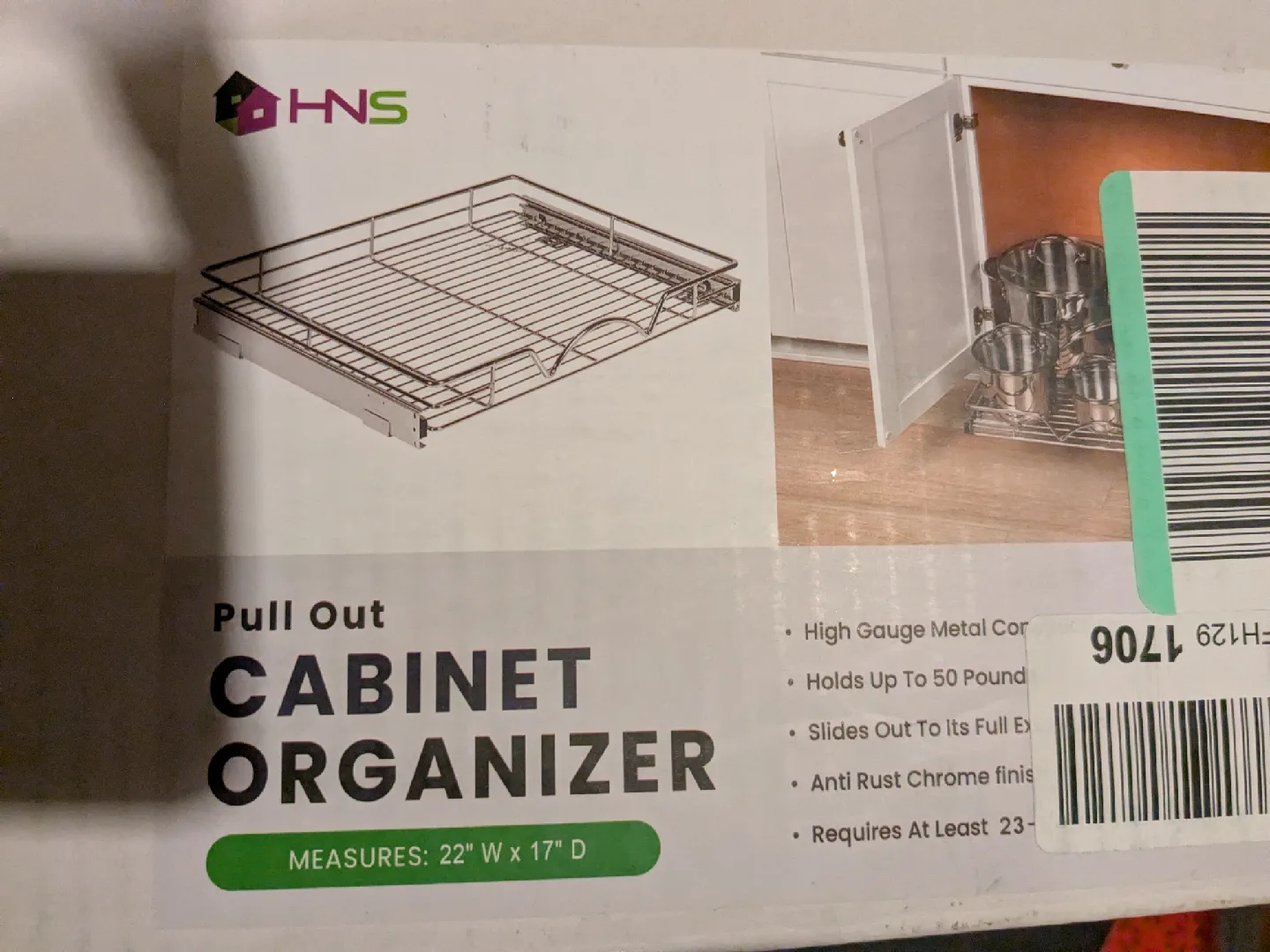 HNS Pull Out Cabinet Organizer - 22" x 17" image indicator(2)