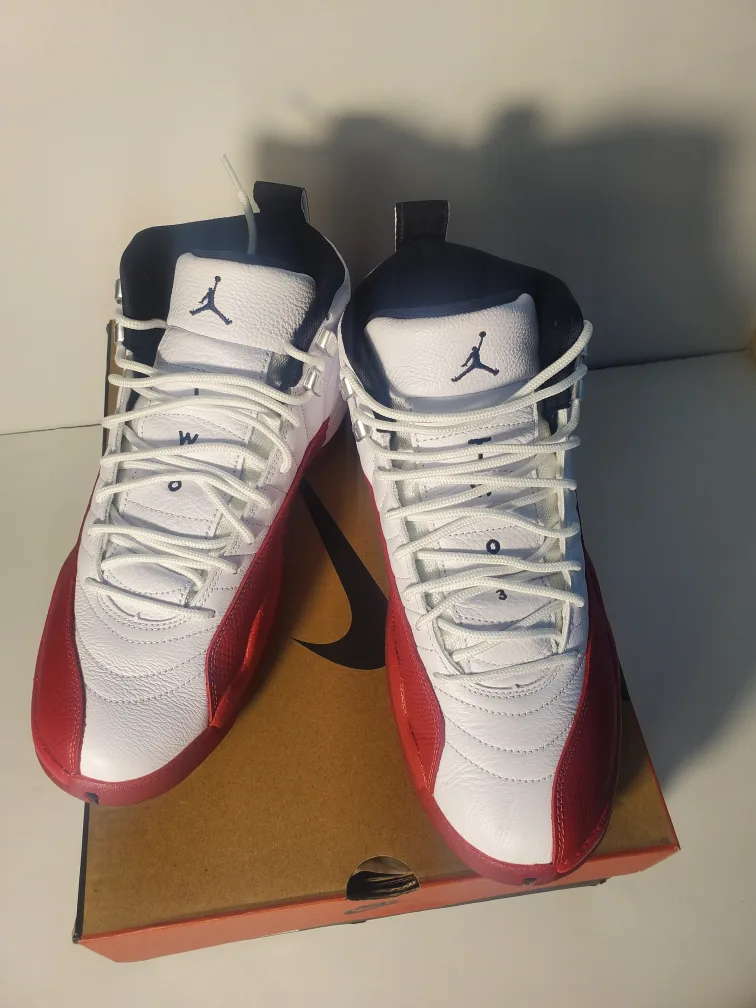 Men’s Jordan 12 Retro Cherry With/Box CT8013-116 Size 10.5 thumbnail