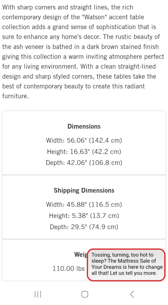 Watson 56" Contemporary Coffee Table - Dark Brown - photo 2