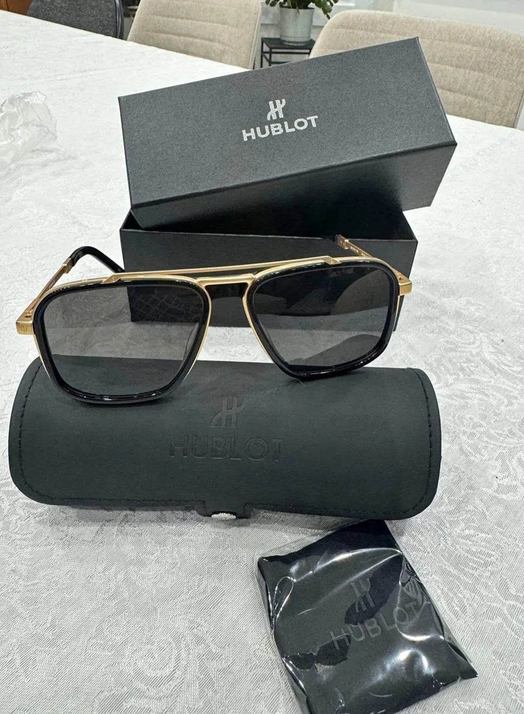 Hublot Black & Gold Sunglasses with Box thumbnail