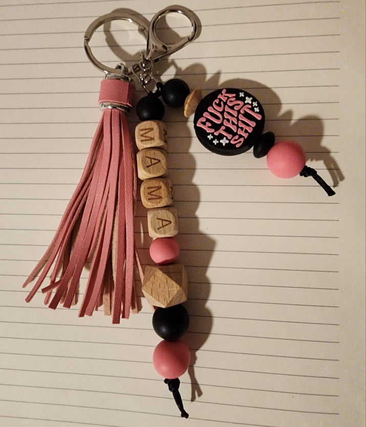 Handmade Beaded Keychain - Mama, Oilers, Tassel - photo 5