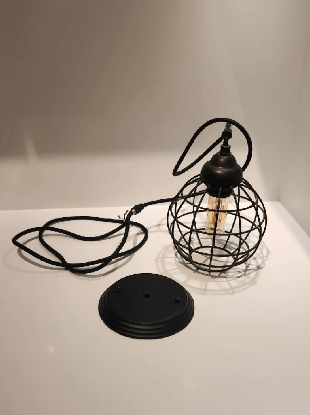 Black Industrial Cage Pendant Light image indicator(3)
