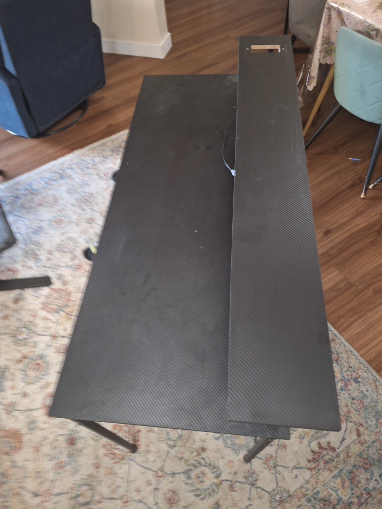 Black Gaming Desk with Shelves & Drawers & Lights