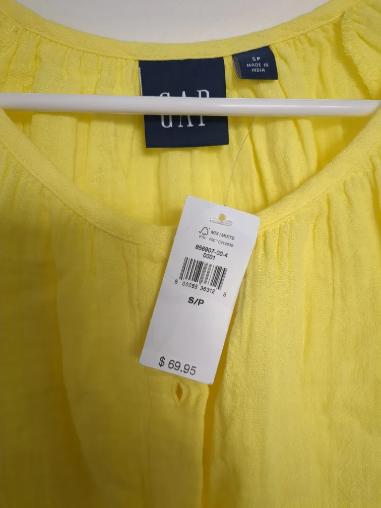 Oversized Yellow Linen Blouse (brand new with tags) image indicator(4)