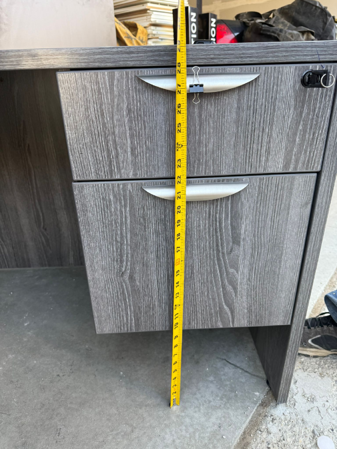 Grey Woodgrain Desk - 59" x 29"