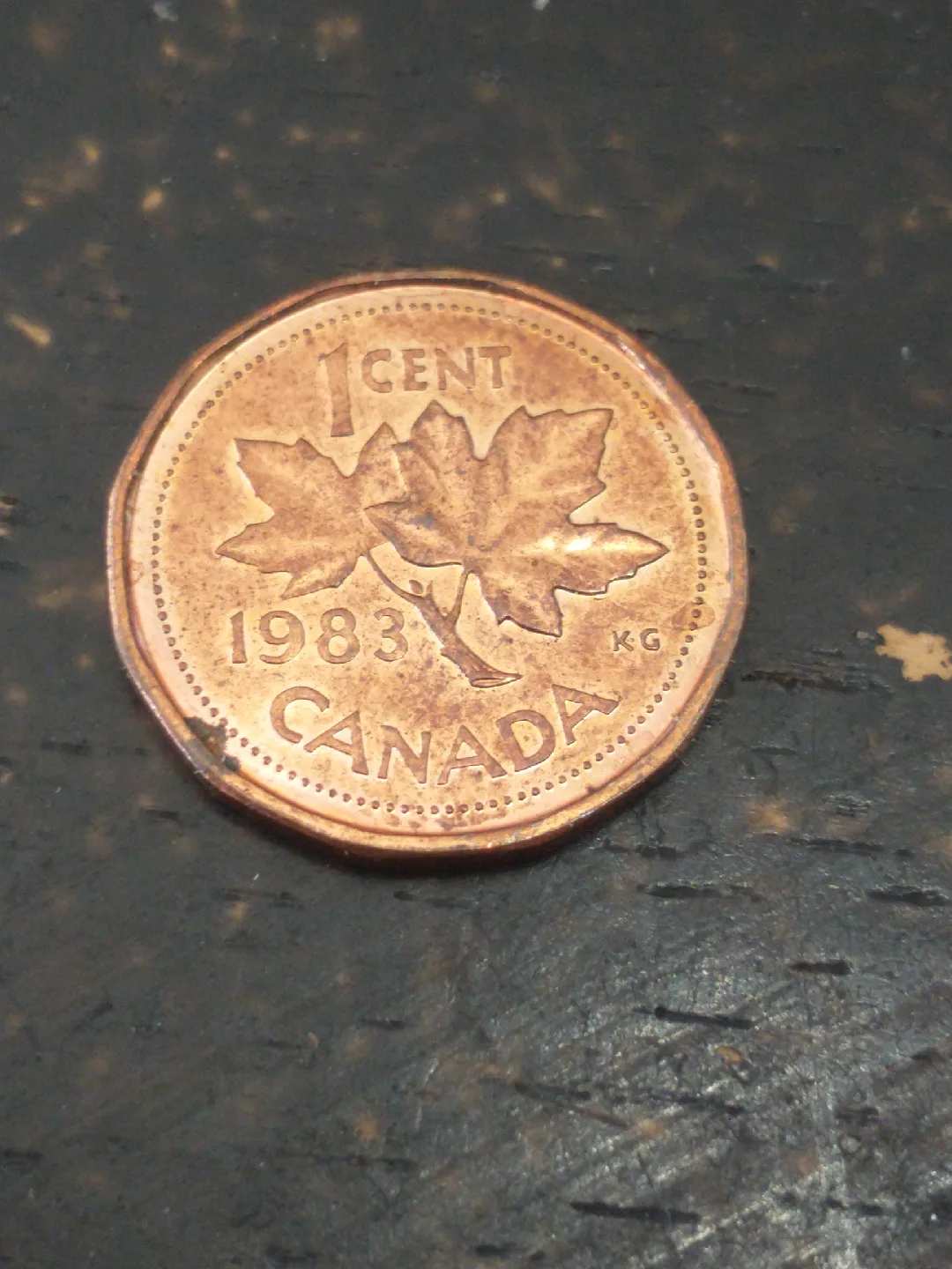 Unique 1983 Canada cent error coin - flawed beading and rim image indicator(3)
