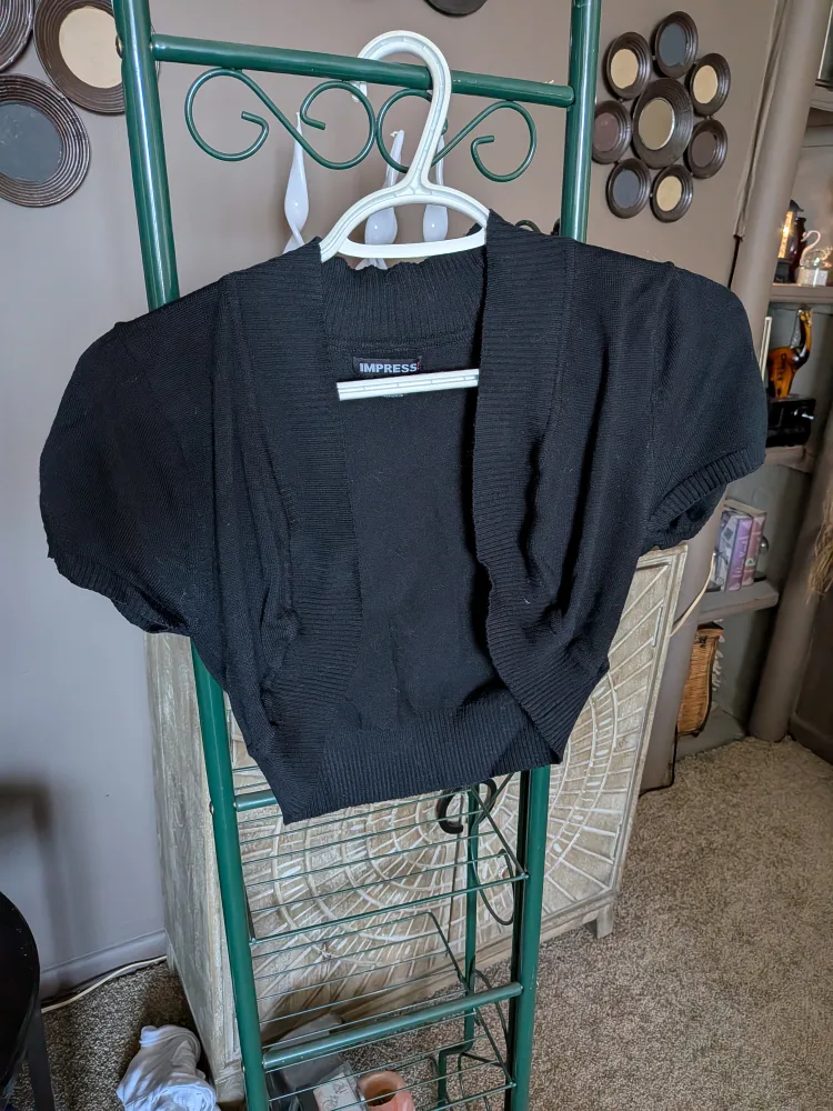 Impress Black Short Sleeve Cardigan thumbnail