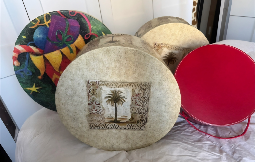 Set of 4 Decorative Round Storage Boxes - photo 3