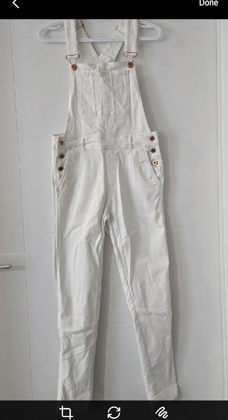White Denim Overalls - never been wear thumbnail