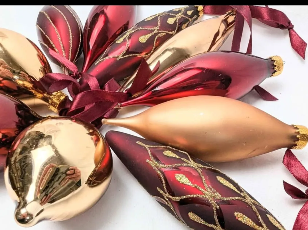 Mixed Teardrop Christmas Tree Ornaments image indicator(9)