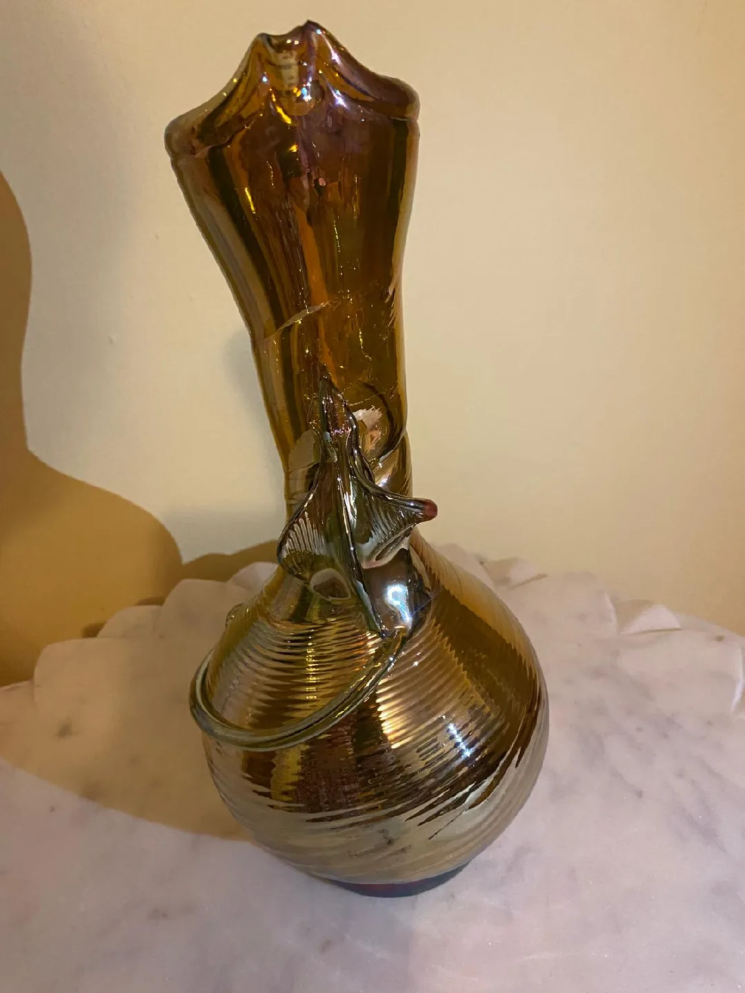 Vintage Iridescent Glass Pitcher image indicator(2)