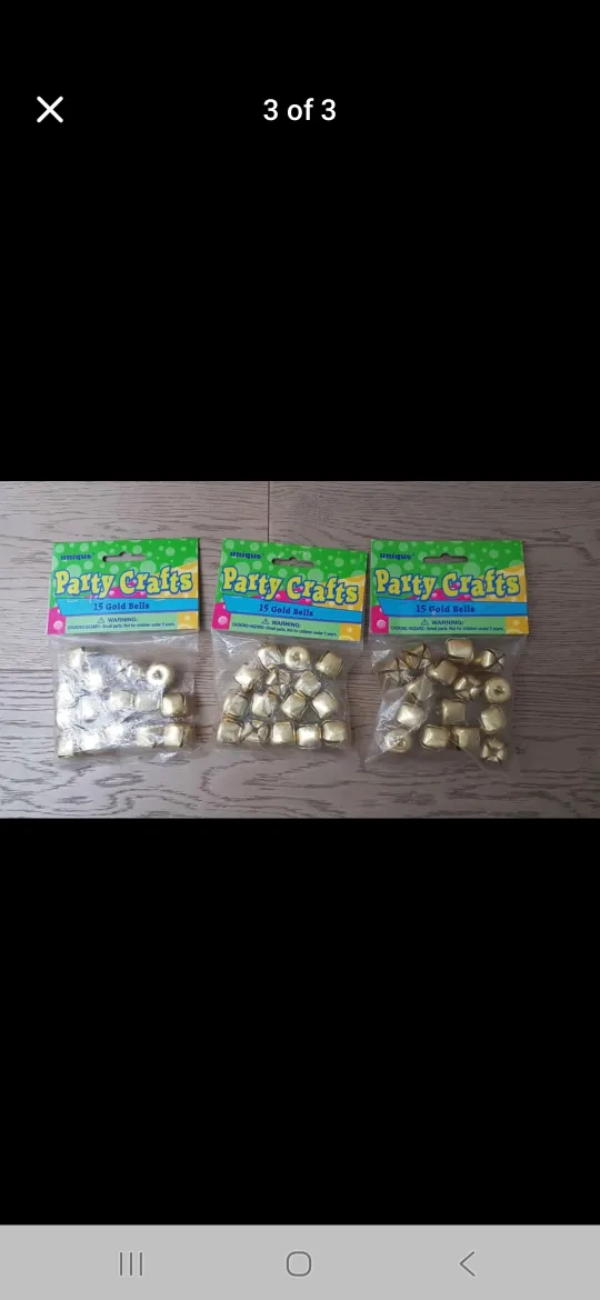 Unique Party Crafts Gold Bells & Bead Garland image indicator(3)