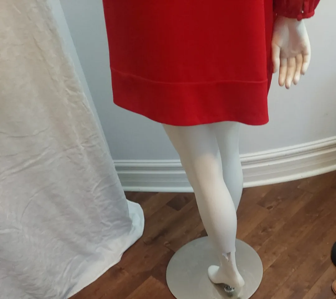 NEW  Zara Red Long Sleeve Dress - Size L image indicator(9)