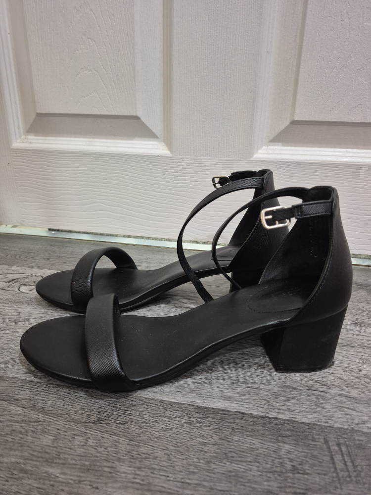 Ardene Black Block Heeled Sandals, Size 10 - photo 2