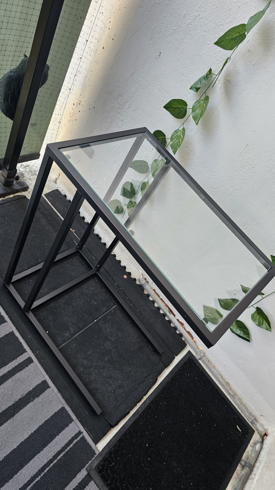 IKEA VITTSJÖ Laptop Stand - Black/Brown/Glass - photo 3