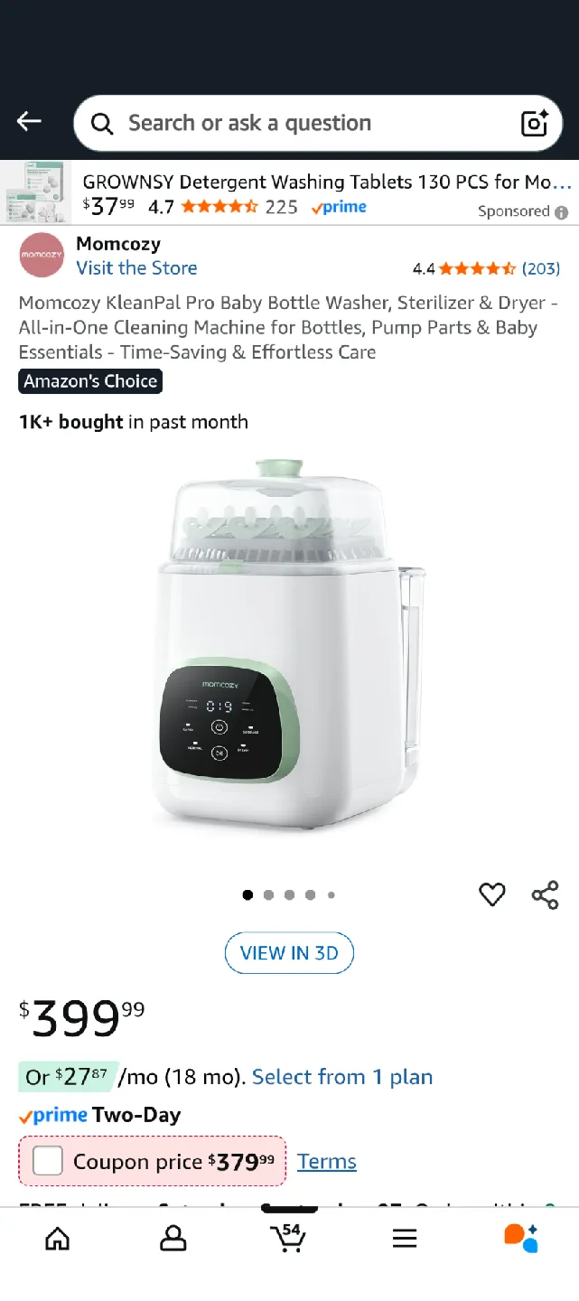 Momcozy KleanPal Pro Baby Bottle Washer, Sterilizer & Dryer thumbnail