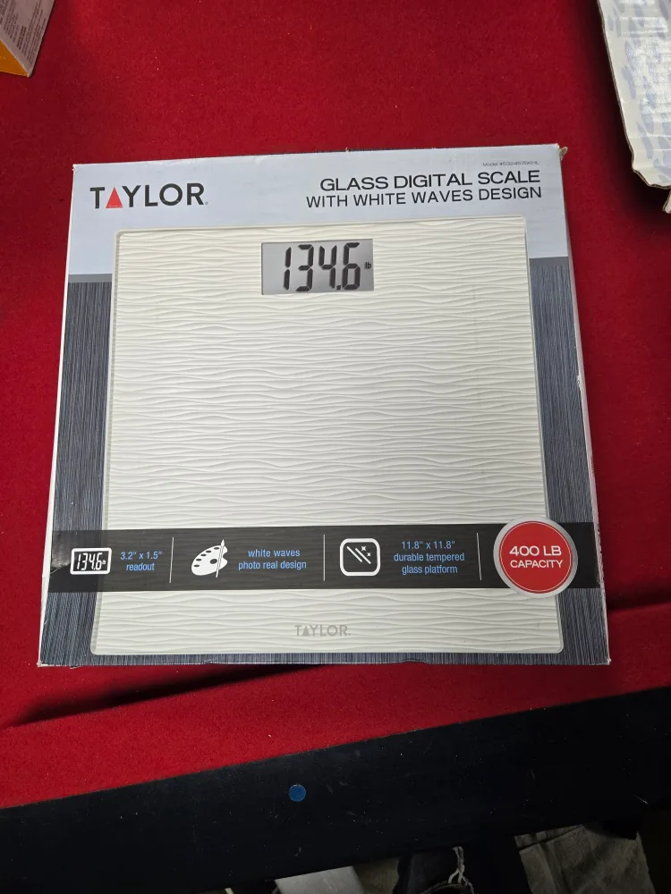 Taylor Glass Digital Scale - White Waves Design thumbnail