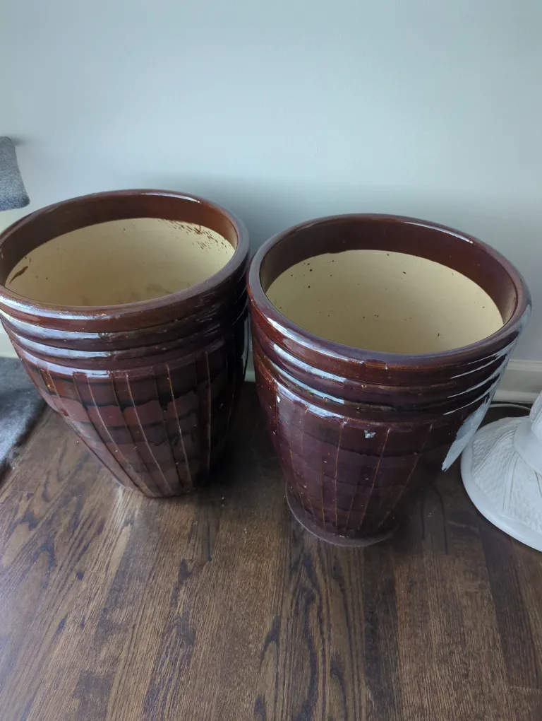 Brown Glazed Ceramic Planter Pot image indicator(3)