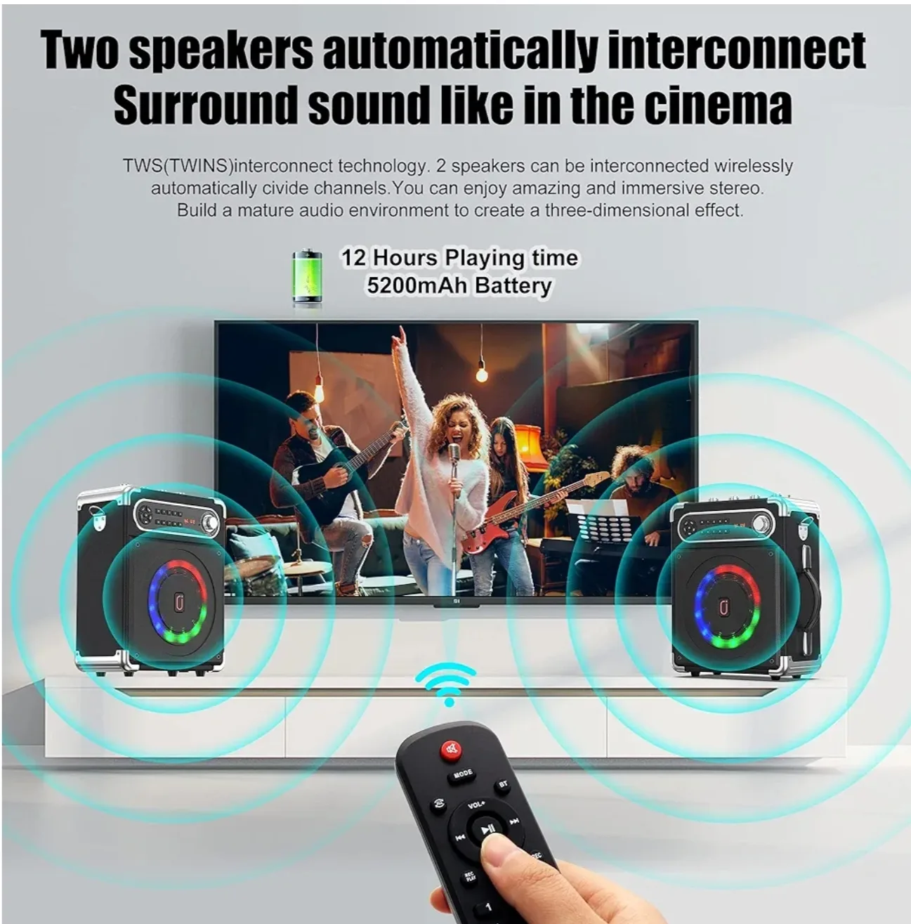 JYX Karaoke Machine with Two Wireless Microphones image indicator(4)