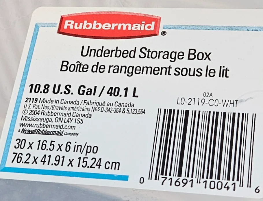 Rubbermaid Underbed Storage Box - 10.8 US Gal image indicator(2)