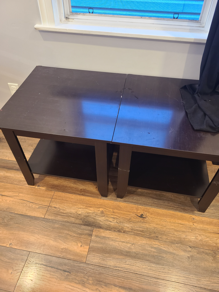 Brown Coffee Table with Shelf