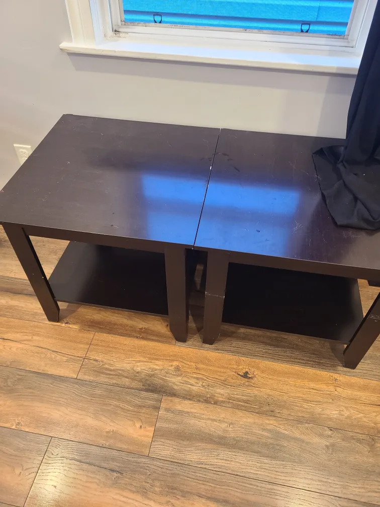 Brown Coffee Table with Shelf thumbnail