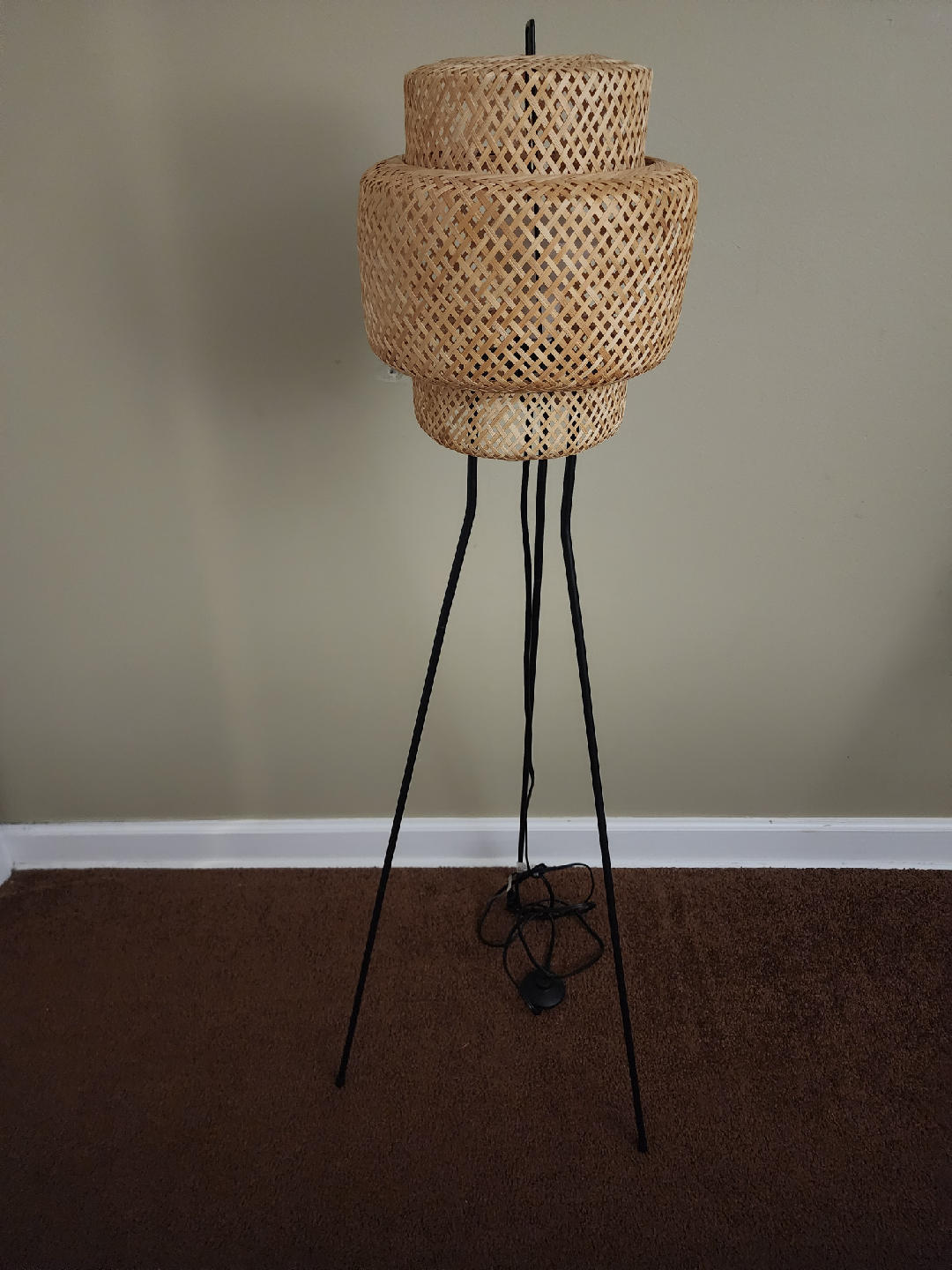 IKEA Böja Floor Lamp - Woven Bamboo Shade 🥕 - photo 5