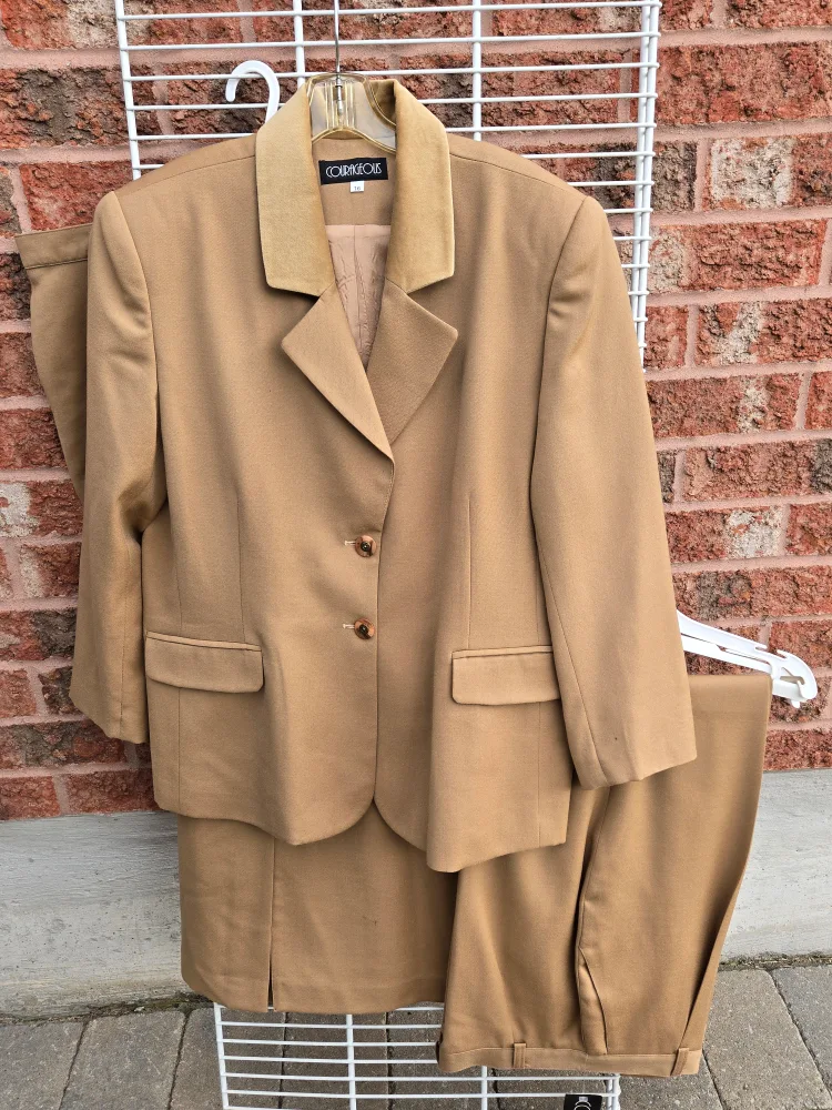 Courageous Women's 3-Piece Camel 100% Wool Suit thumbnail