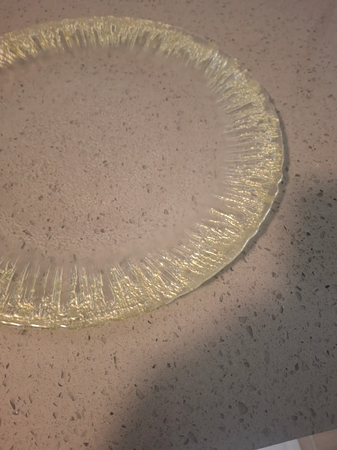 Glass Serving Platter with gold trim thumbnail