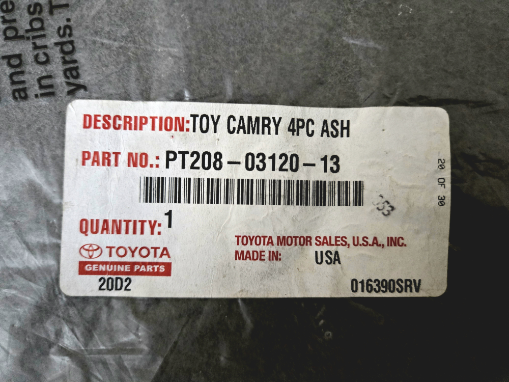 New Toyota Camry 4PC Ash Floor Mats - photo 2