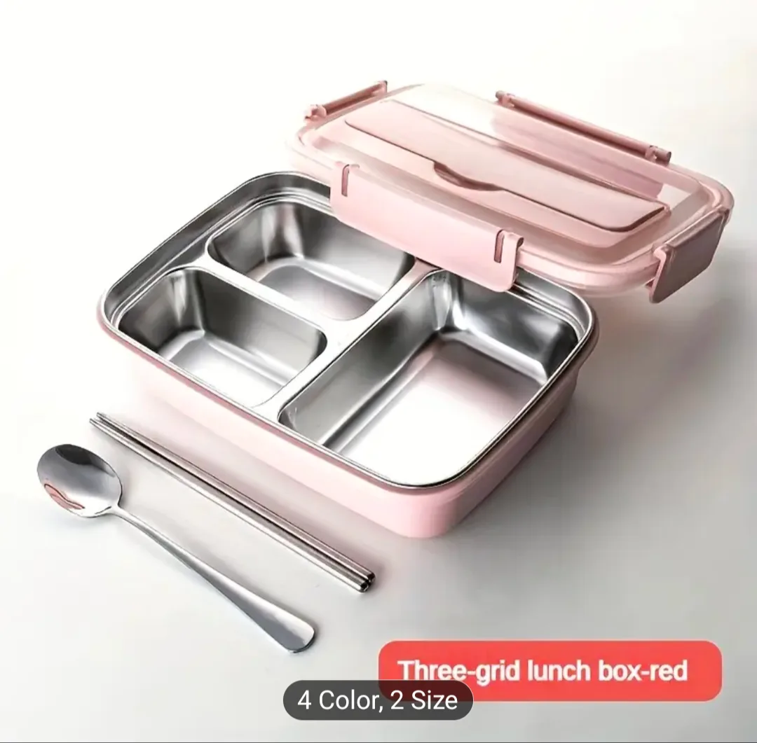 New 3-Compartment Stainless Steel Lunch Box (20$ each) image indicator(4)