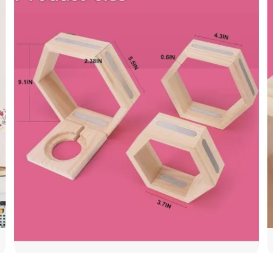 Brand new 3 magnetic haxagone tonie shelf