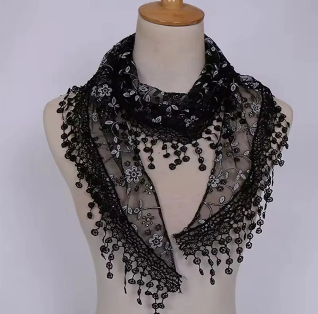 Lace Floral Scarf Shawl Wraps thumbnail
