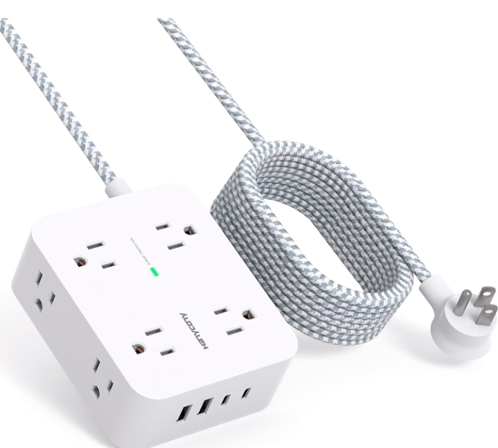 10 Ft Surge Protector Power Strip, HANYCONY Extension Cord