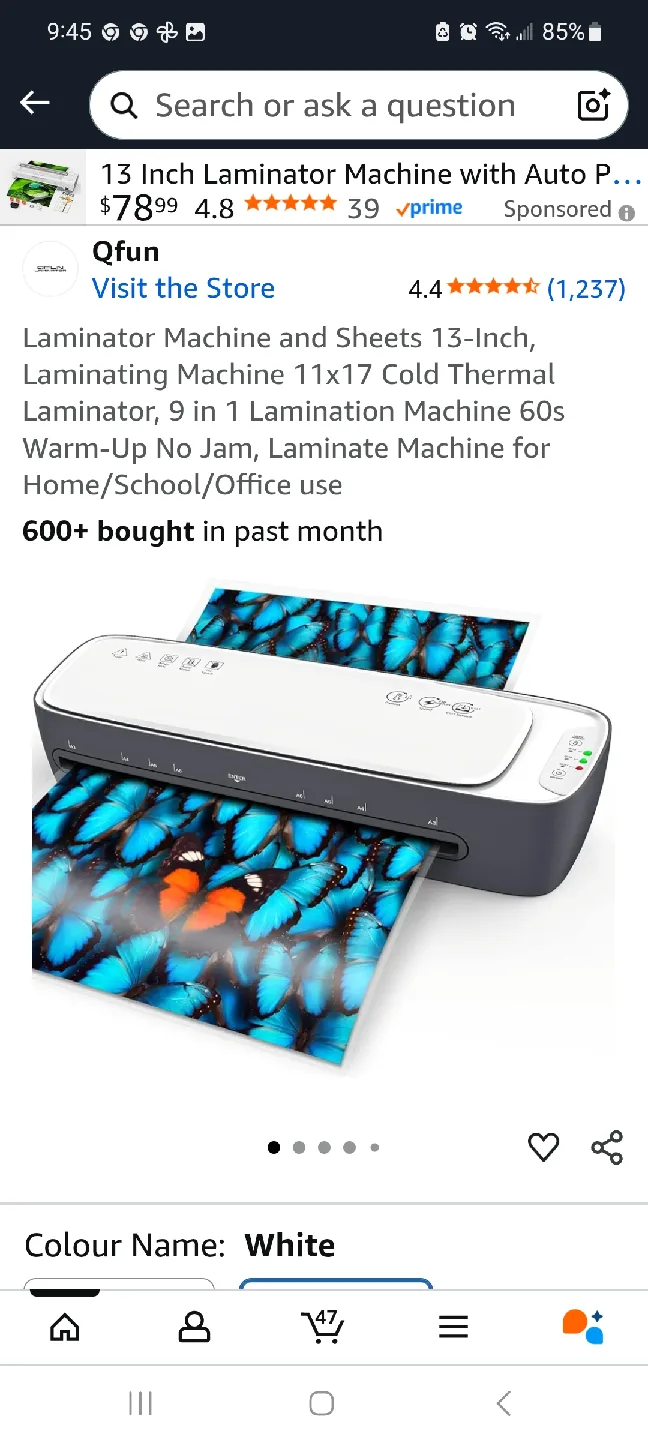 Qfun 13-Inch Laminator Machine - White brand new thumbnail