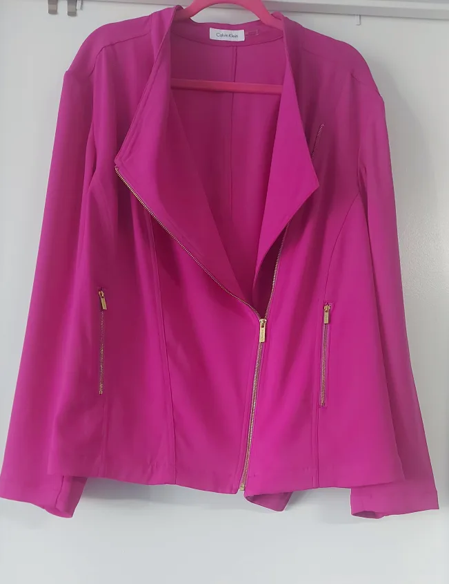 Calvin Klein Pink Moto Jacket - Size 20 image indicator(2)