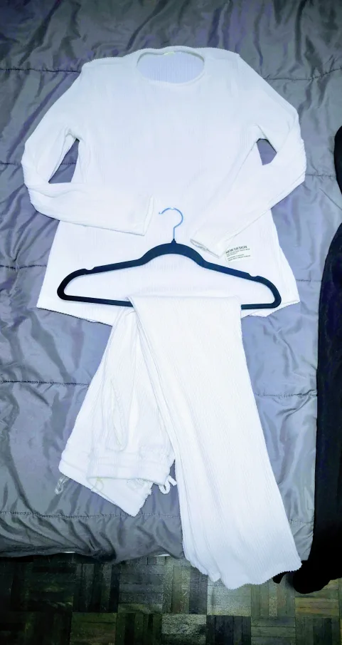 White Ribbed Loungewear Set - New Design - Medium thumbnail