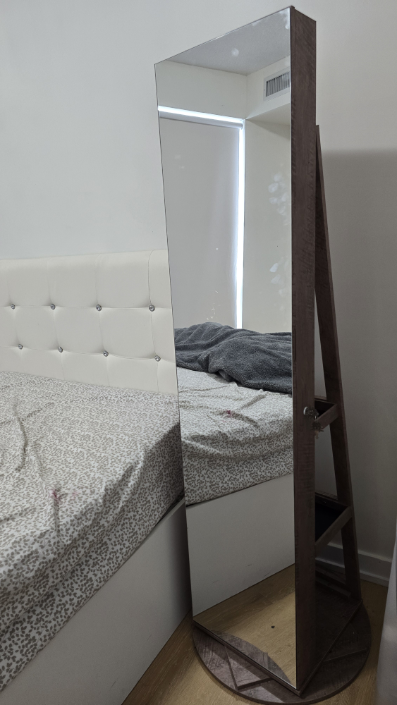 Rotating Jewelry Armoire with Mirror