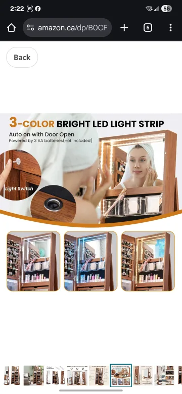 Rotating Jewelry Armoire with Mirror image indicator(7)
