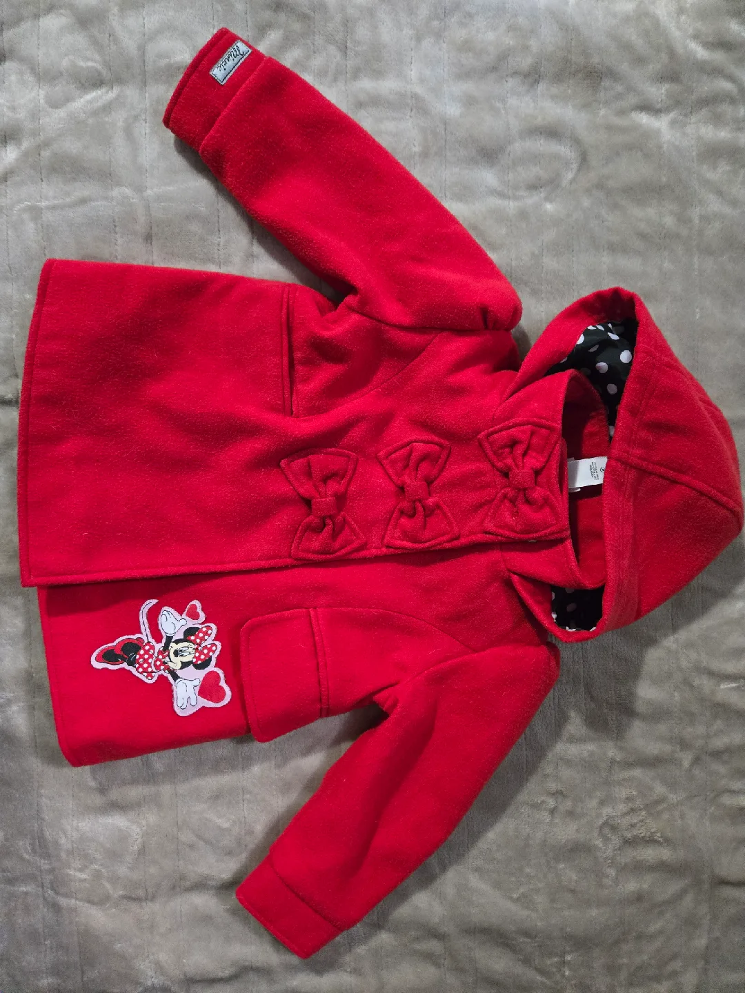 Disney Minnie Mouse Red Hooded Coat - Size 2T thumbnail