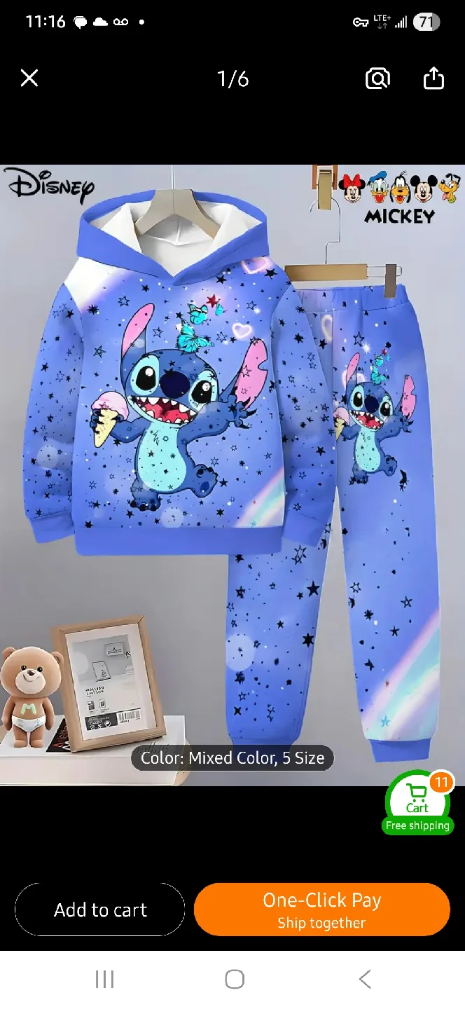 NEW Disney Stitch Kids Tracksuit 💙 thumbnail