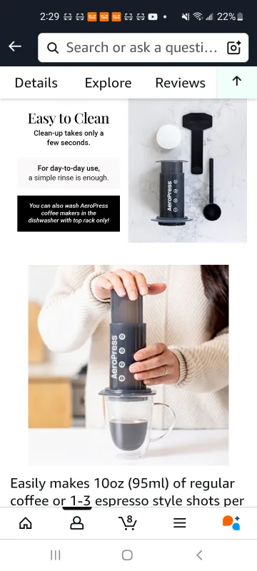 AeroPress Original Coffee Press - Brew Like a Pro! image indicator(3)