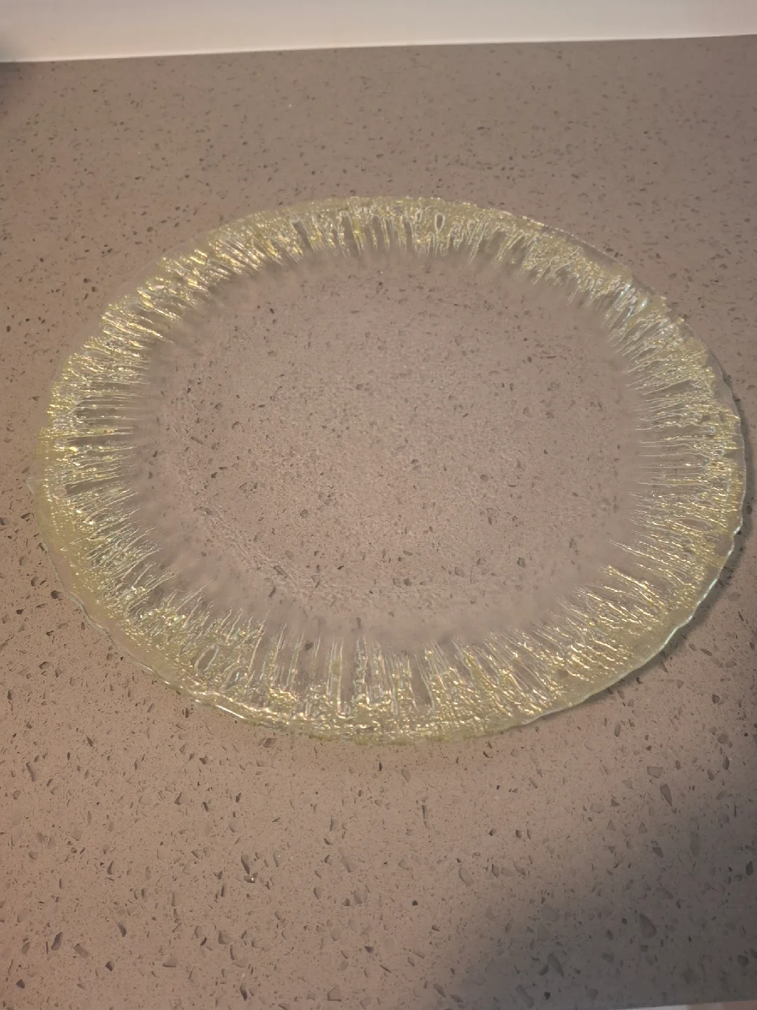 Glass Serving Platter with gold trim image indicator(2)