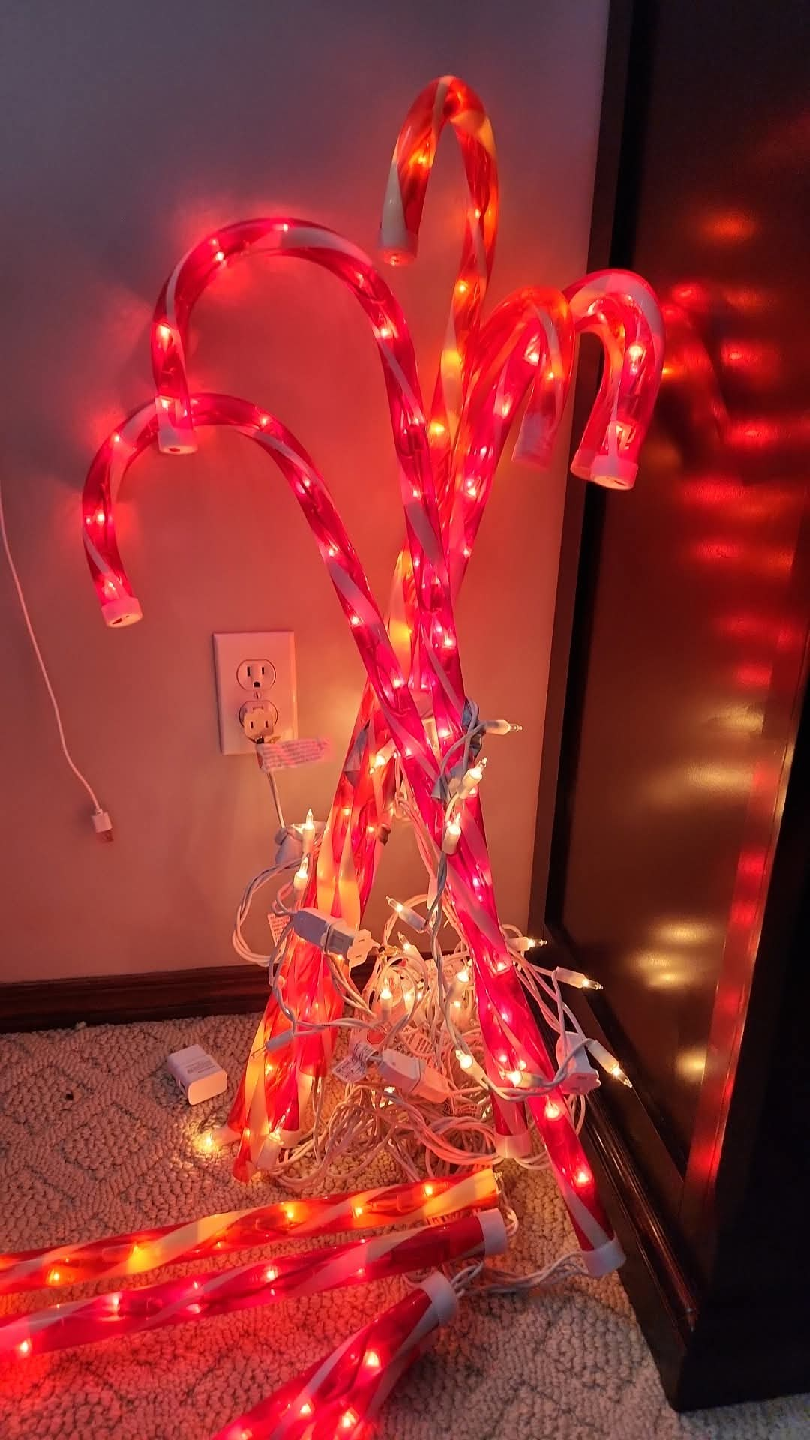 Candycane Christmas light decorations - photo 4