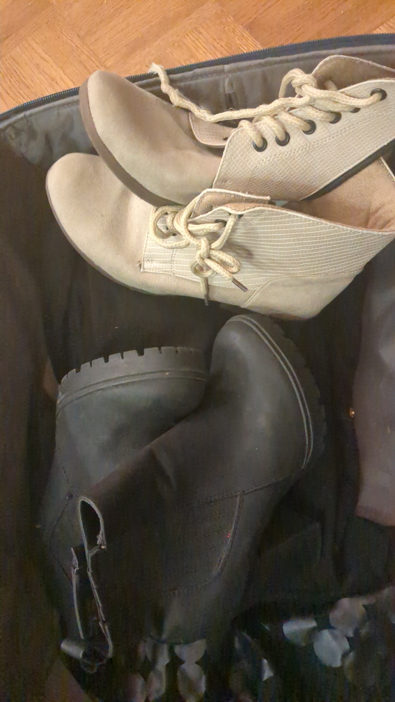 Women's Beige & Black Boots
