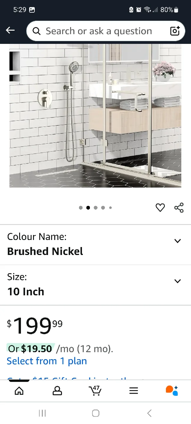 SR SUN RISE 10 Inch Shower Head - Brushed Nickel image indicator(2)