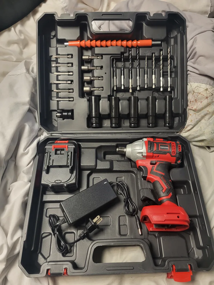 new Cordless Impact Wrench with case battery sockets thumbnail