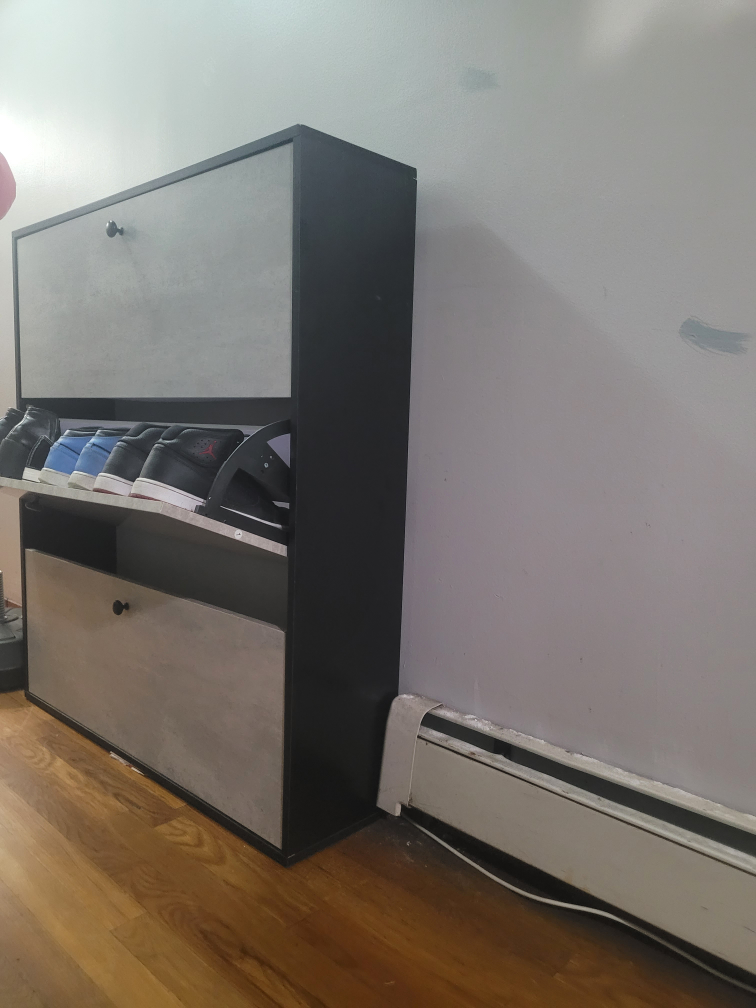 Shoe Cabinet - Gray & Black - photo 2